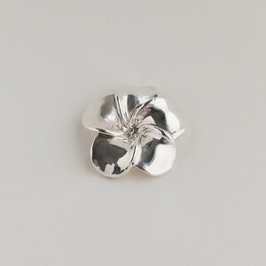 Bat Ami Sterling Silver Floral Brooch Puffed Electroform Modernist Jewelry 54g